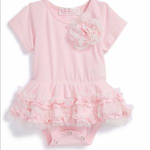 Pink Popatu tutu bodysuit with flower
